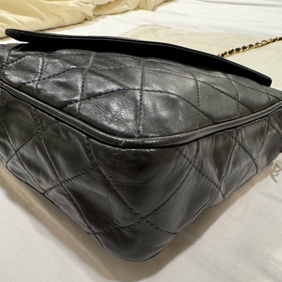 CHANEL CC Matelasse Tassel Chain Shoulder Bag Leather Black Vintage - Picture 4 of 13